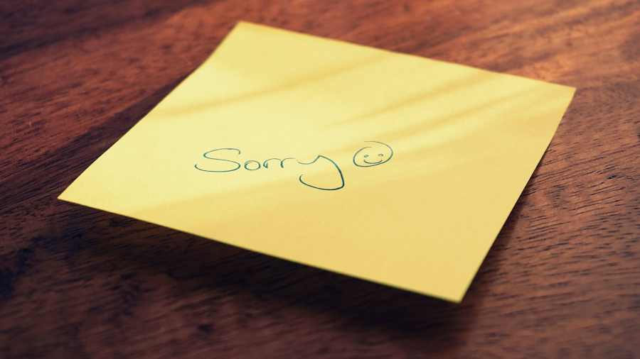 Apologizing for mistakes